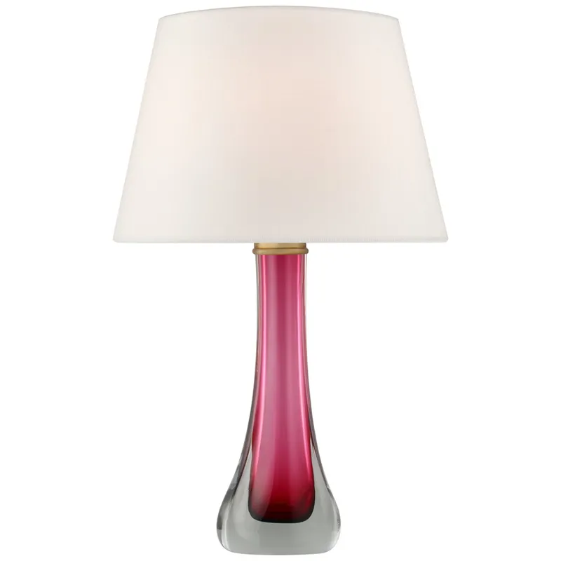 Julie Neill Christa Large Table Lamp in Cerise with Linen Shade W18" x H29.5"