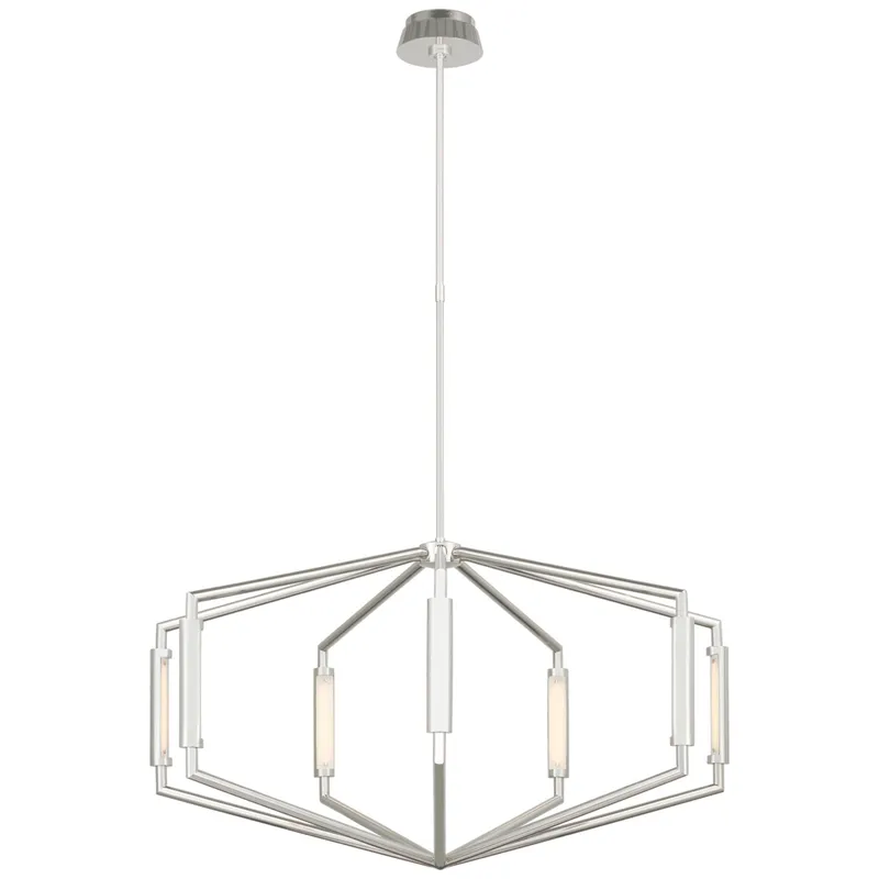 Kelly Wearstler Appareil 40" Low Profile Chandelier in Polished Nickel Ceiling Light W39"
