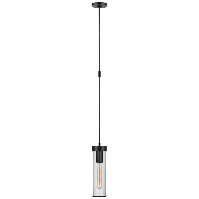 Kelly Wearstler Liaison Short Pendant in Bronze with Clear Glass Ceiling Light W3.5"
