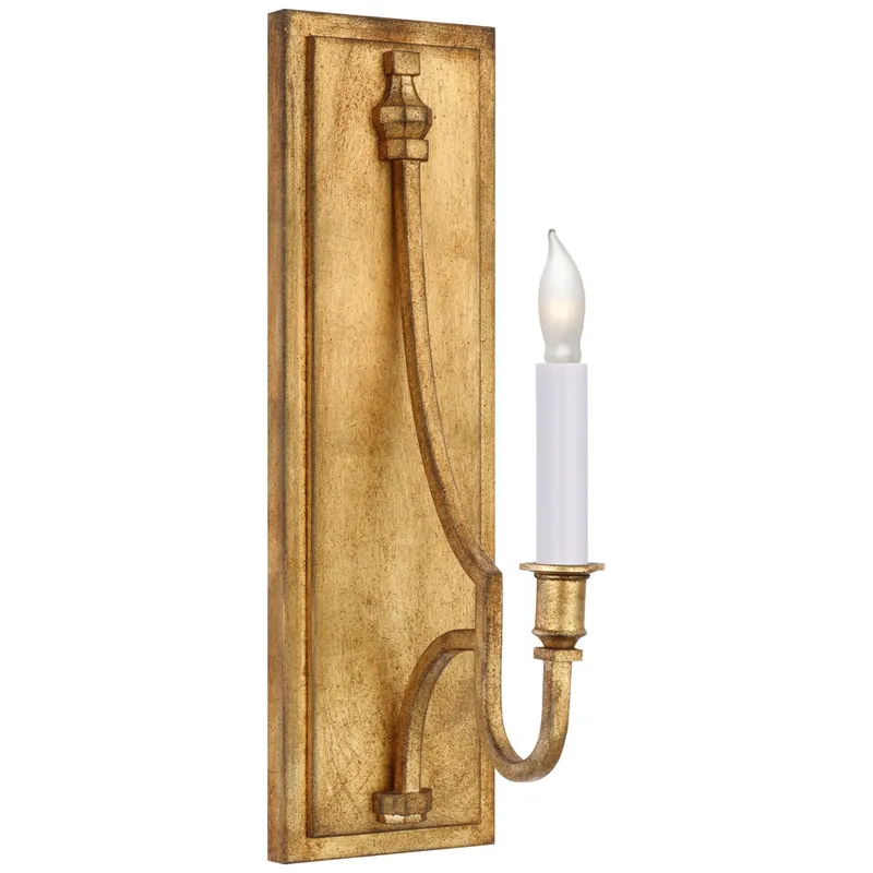 Chapman & Myers Mykonos Medium Sconce in Gilded Iron Wall Light W4.75" x H16"