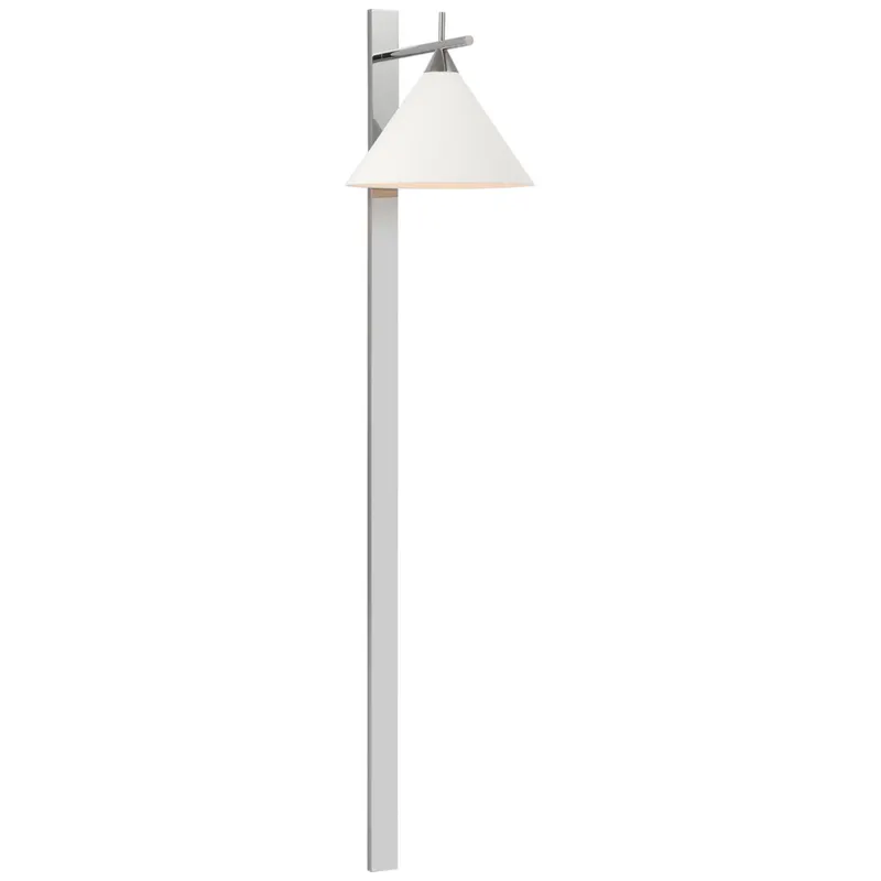 Kelly Wearstler Cleo 56" Statement Sconce in Polished Nickel with Matte White Shade Wall Light W12" x H56.25"