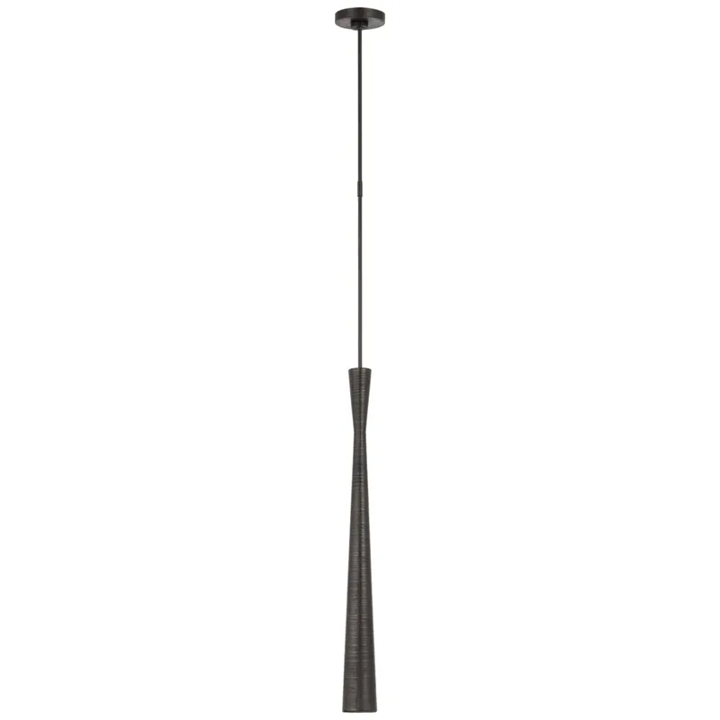 Kelly Wearstler Utopia Tall Pendant in Aged Iron Ceiling Light W3.25"
