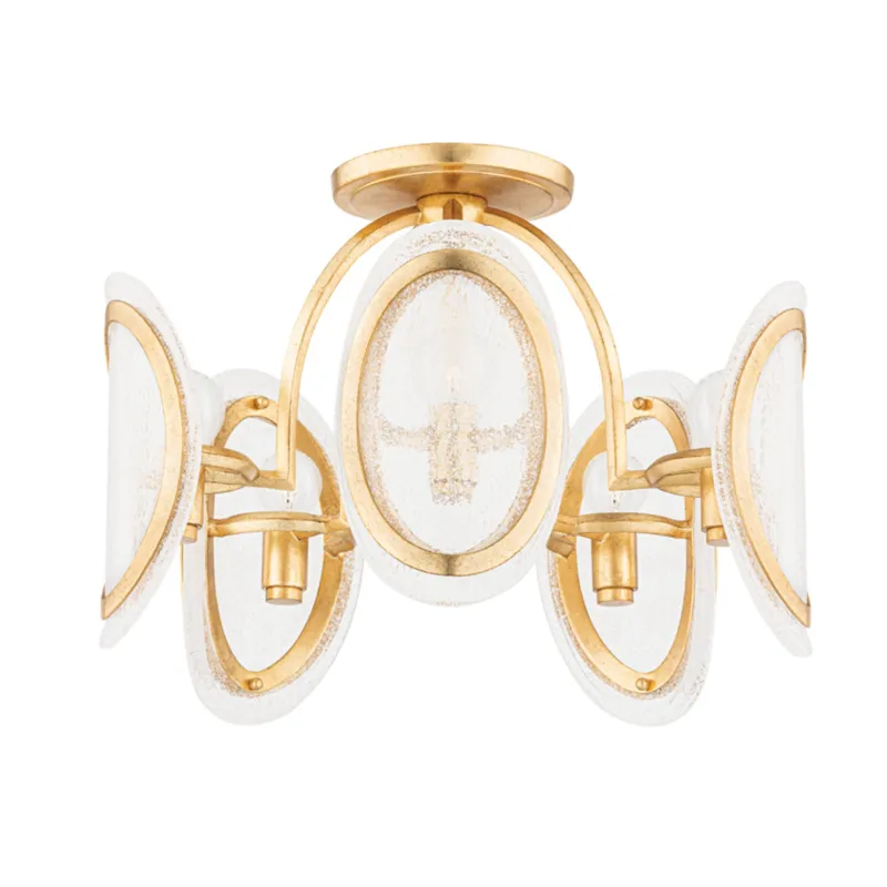 Danes 5-Light Semi Flush in Vintage Gold Leaf 19.5W x 14H