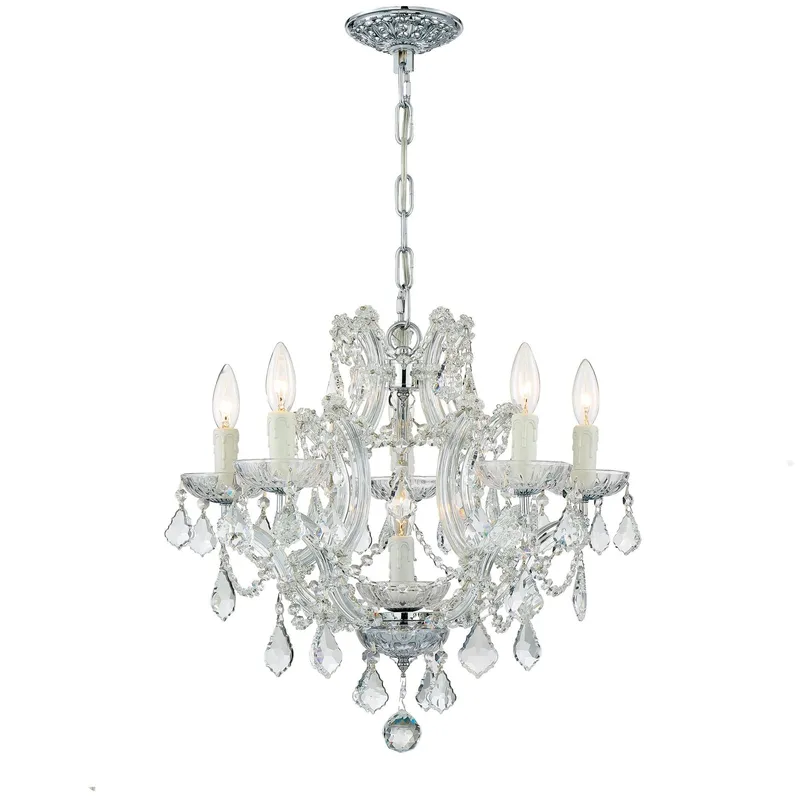 Maria Theresa 20'' Hand Cut Crystal Polished Chrome Chandelier Silver 20"W x 17"H x 20"D