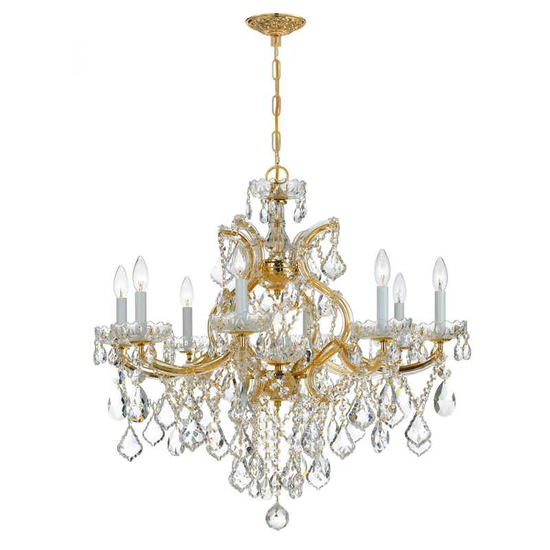 Maria Theresa 28'' Hand Cut Crystal Gold Chandelier Gold 28"W x 27"H x 28"D