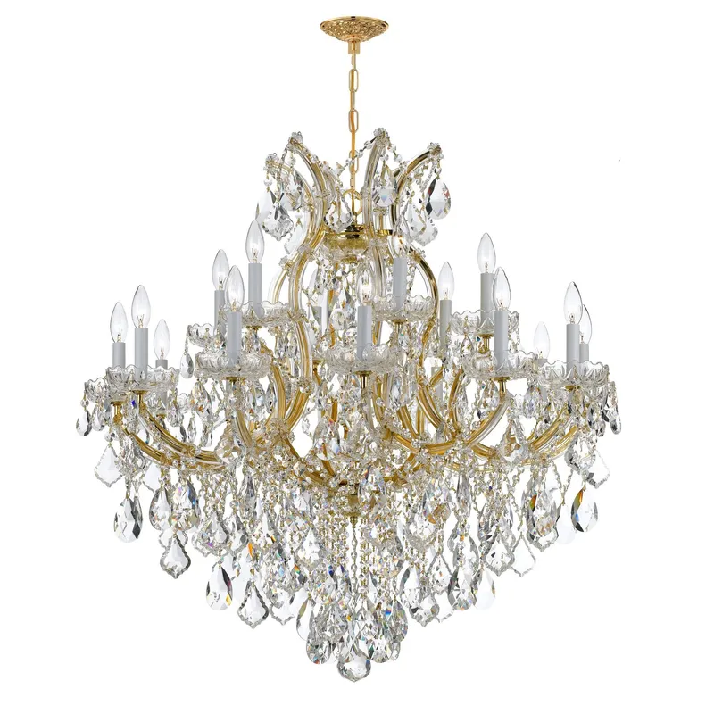 Maria Theresa 38'' Hand Cut Crystal Gold Chandelier Gold 38"W x 37"H x 38"D