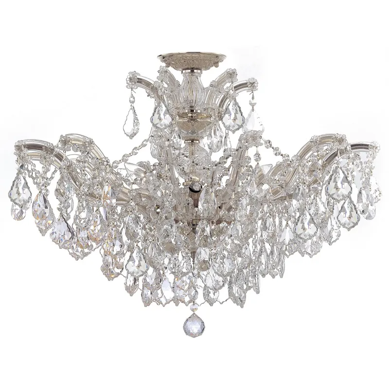 Maria Theresa 29'' Hand Cut Crystal Polished Chrome Semi Flush Mount Silver 29"W x 21"H x 29"D