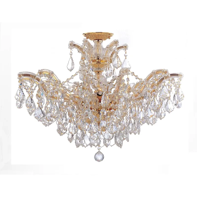Maria Theresa 29'' Hand Cut Crystal Gold Semi Flush Mount Gold 29"W x 21"H x 29"D
