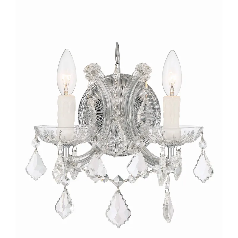 Maria Theresa 10.5'' Hand Cut Crystal Polished Chrome Sconce Silver 10.5"W x 12.5"H x 7"D