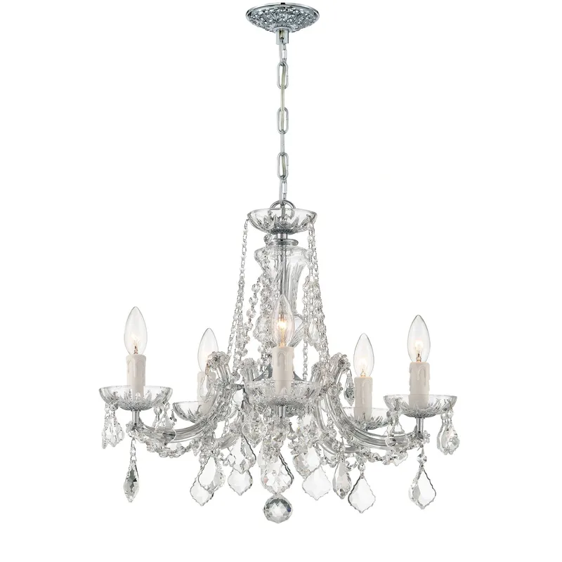 Maria Theresa 20'' Hand Cut Crystal Polished Chrome Chandelier Silver 20"W x 19"H x 20"D