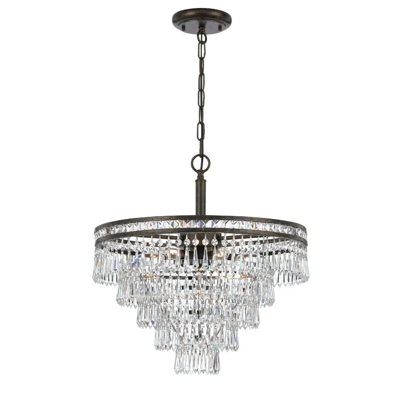 Mercer 20'' Hand Cut Crystal English Bronze Chandelier Bronze 20"W x 23.25"H x 20"D
