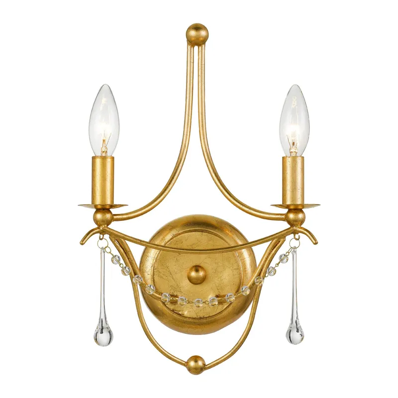 Metro 10'' Antique Gold Sconce Gold 10"W x 14.5"H x 4.5"D