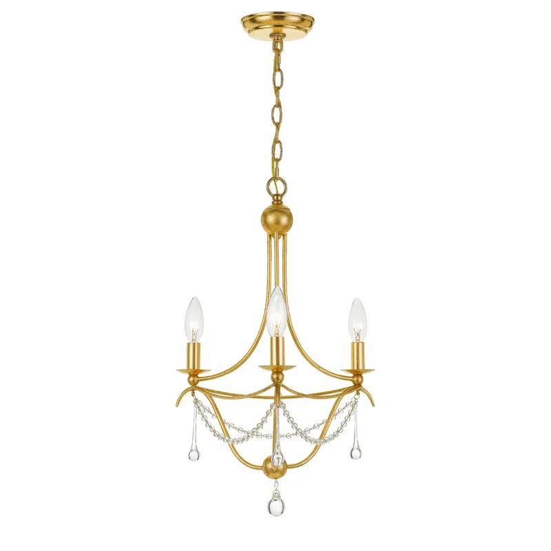 Metro 15.5'' Antique Gold Chandelier Gold 15.5"W x 21.25"H x 15.5"D