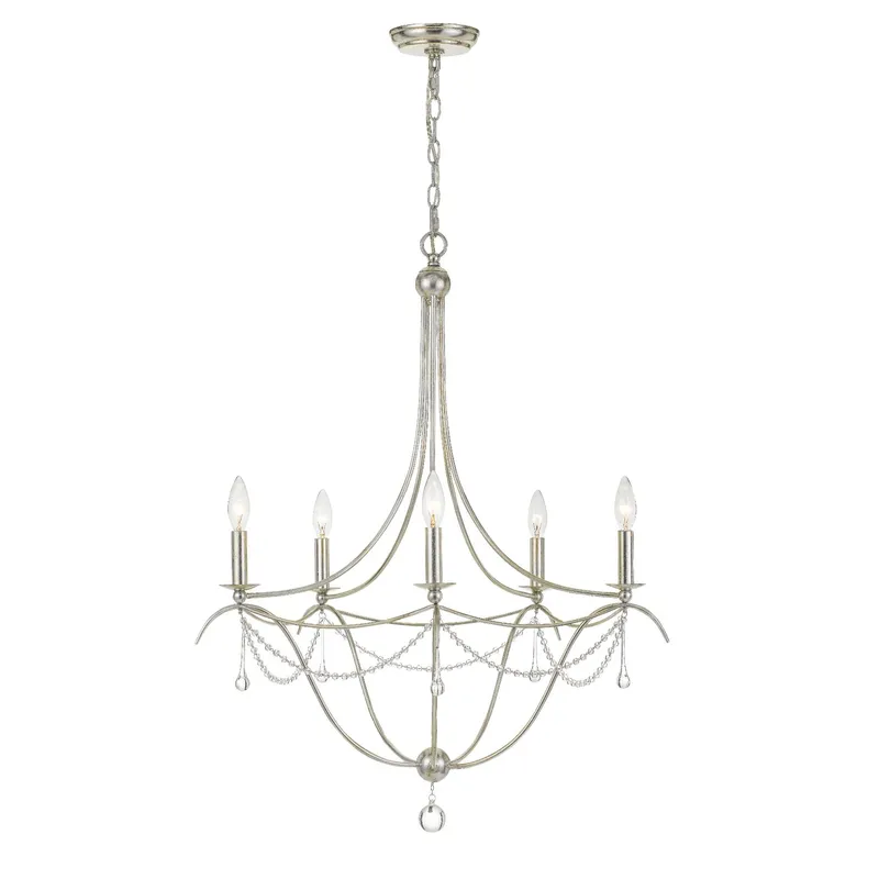 Metro 27.5'' Antique Silver Chandelier Silver 27.5"W x 33.5"H x 27.5"D