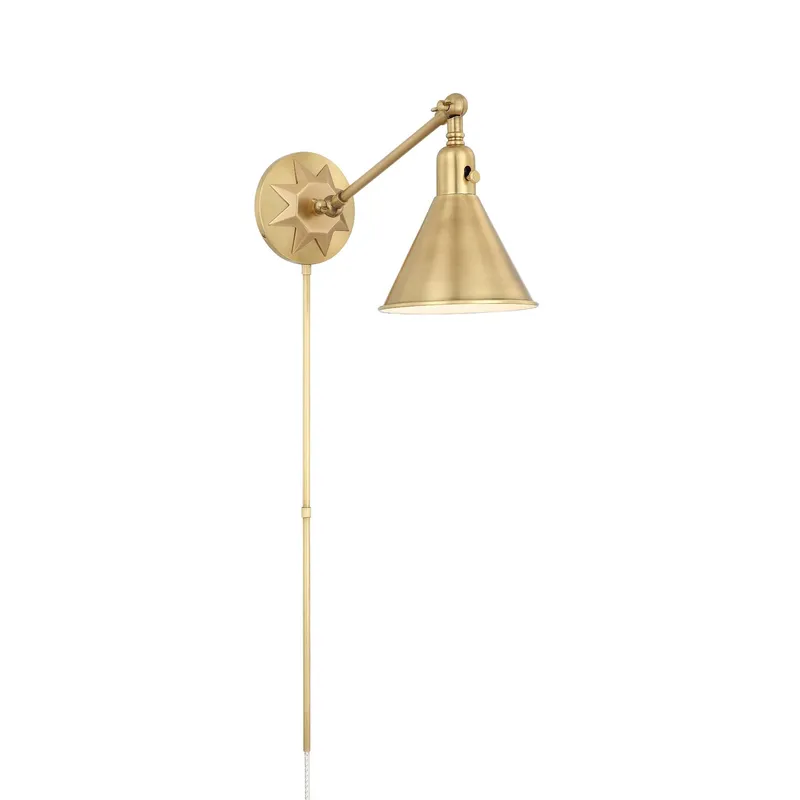 Morgan 7'' Aged Brass Task Sconce Gold 7"W x 11"H x 17.5"D