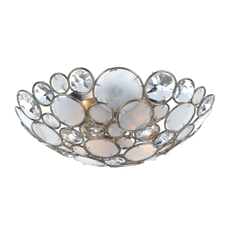 Palla 16'' Antique Silver Semi Flush Mount Silver 16"W x 5.75"H x 16"D