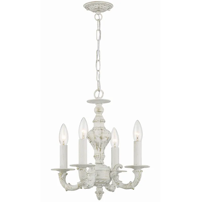 Paris Market 13.5'' Antique White Chandelier White 13.5"W x 14"H x 13.5"D