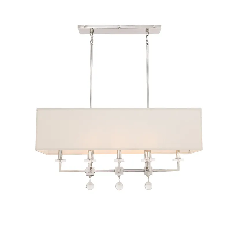 Paxton 38'' Polished Nickel Linear Chandelier Silver 38"W x 17.5"H x 16.75"D