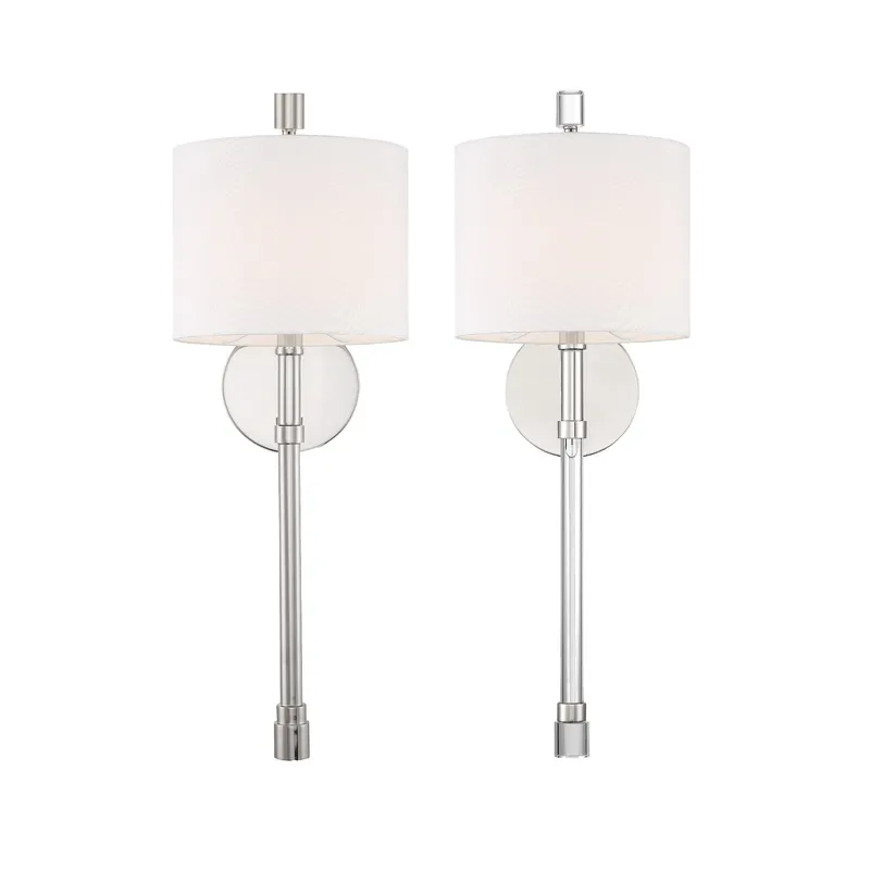 Rachel 8'' Polished Nickel Sconce Silver 8"W x 22"H x 7"D