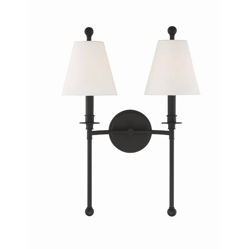 Riverdale 15'' Black Forged Sconce Black 15"W x 14.5"H x 7"D