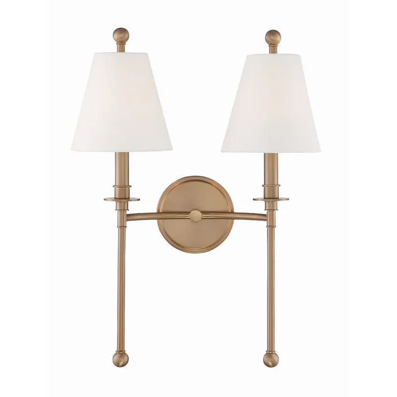 Riverdale 15'' Aged Brass Sconce Gold 15"W x 14.5"H x 7"D