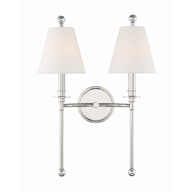 Riverdale 15'' Polished Nickel Sconce Silver 15"W x 14.5"H x 7"D