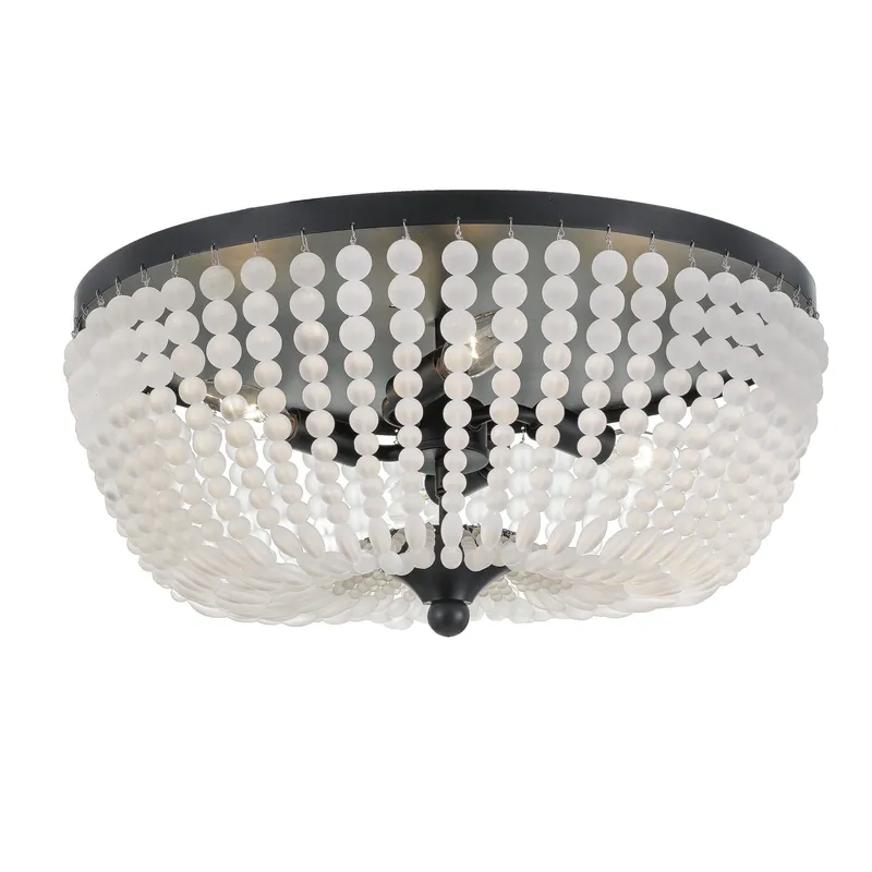 Rylee 18.5'' Matte Black Flush Mount Black 18.5"W x 7.5"H x 18.5"D