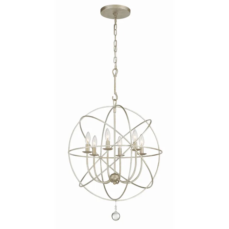 Solaris 22.5'' Olde Silver Chandelier Silver 22.5"W x 27.5"H x 22.5"D