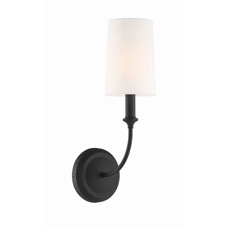Libby Langdon Sylvan 4.75'' Black Forged Sconce Black 4.75"W x 15.75"H x 7.75"D