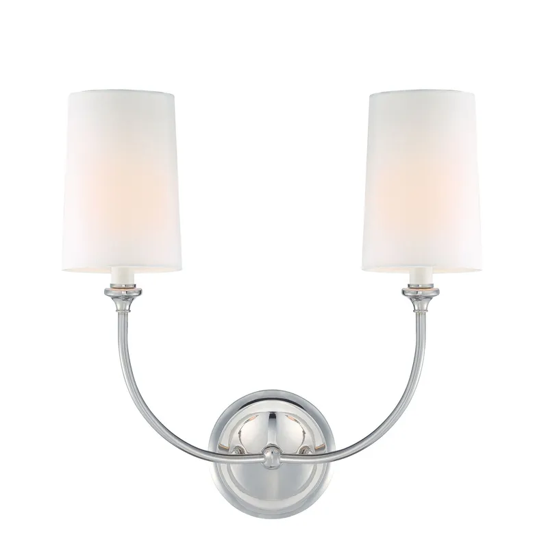 Libby Langdon Sylvan 15.5'' Polished Nickel Sconce Silver 15.5"W x 17.25"H x 7"D