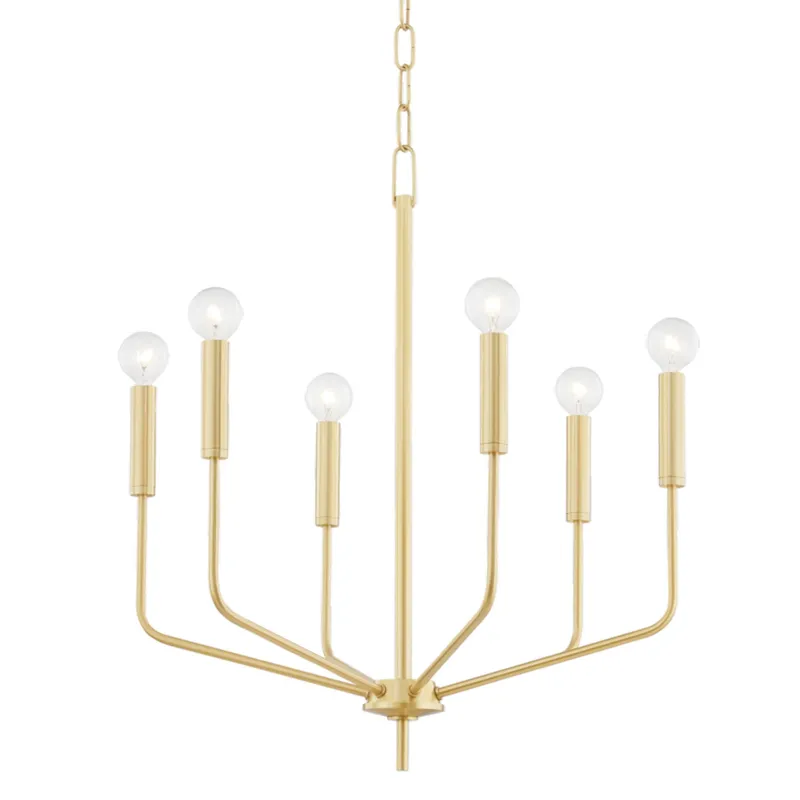 Bailey 6-Light Chandelier in Aged Brass 24W x 23.5H (H516806-AGB)