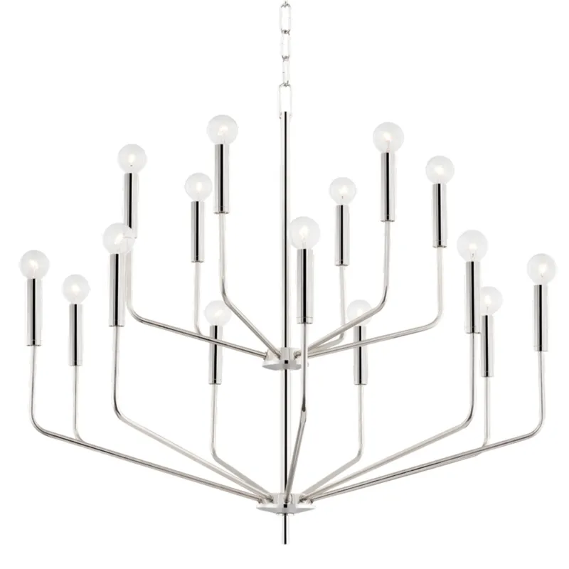 Bailey 15-Light Chandelier in Polished Nickel 36W x 31H