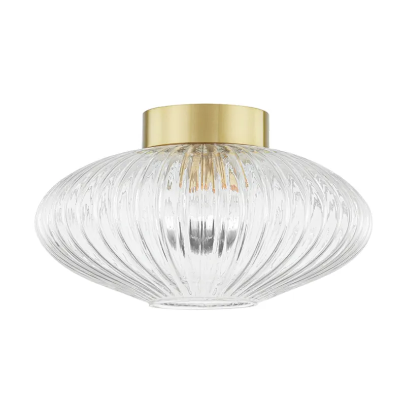 Reba 1-Light Flush Mount in Aged Brass 16W x 8.75H