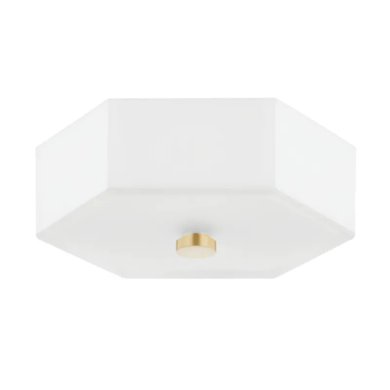 Lizzie 2-Light Flush Mount in Aged Brass 11W x 4H