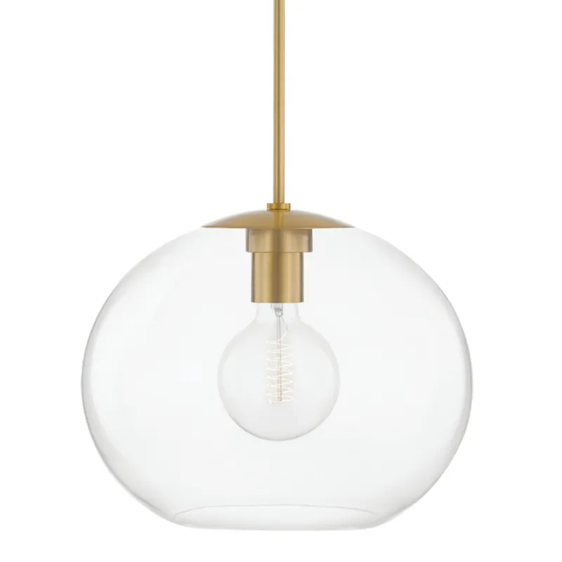 Margot 1-Light Pendant in Aged Brass 16W x 13H