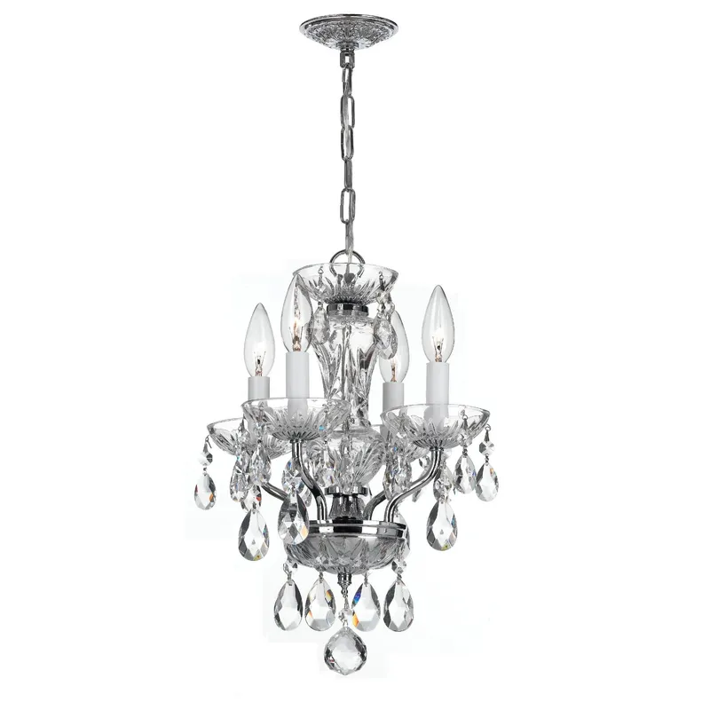Welton 11'' Hand Cut Crystal Polished Chrome Chandelier Silver 11"W x 15"H x 11"D