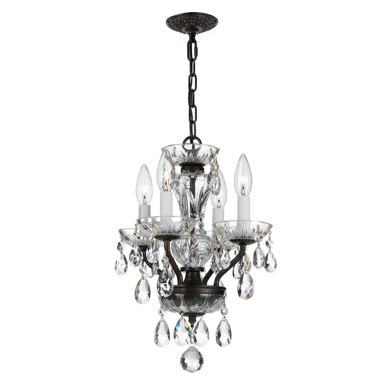 Welton 11'' Hand Cut Crystal English Bronze Chandelier Bronze 11"W x 15"H x 11"D