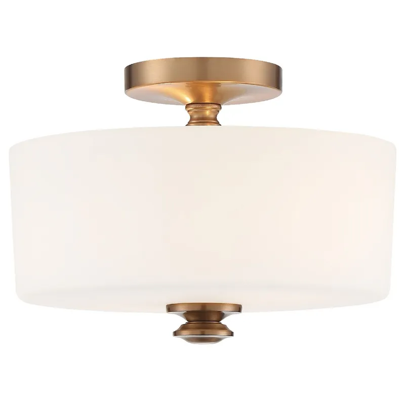 Travis 12.5'' Vibrant Gold Semi Flush Mount Gold 12.5"W x 9.25"H x 12.5"D