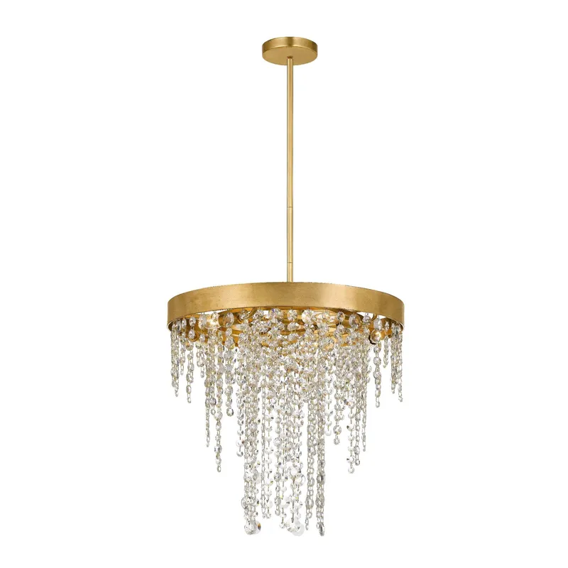 Winham 20'' Hand Cut Crystal Antique Gold Chandelier Gold 20"W x 19"H x 20"D