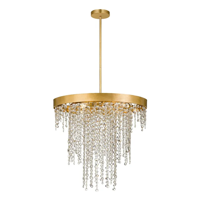 Winham 24'' Hand Cut Crystal Antique Gold Chandelier Gold 24"W x 23"H x 24"D