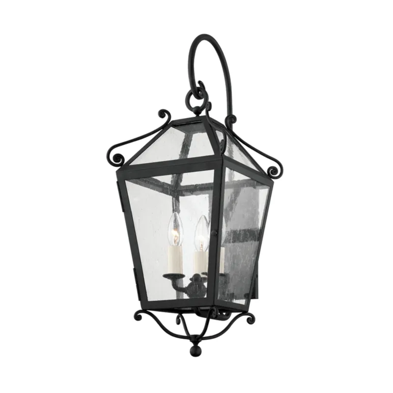 Santa Barbara County 3-Light Exterior Wall Sconce in French Iron by Mark D. Sikes 11W x 25.75H