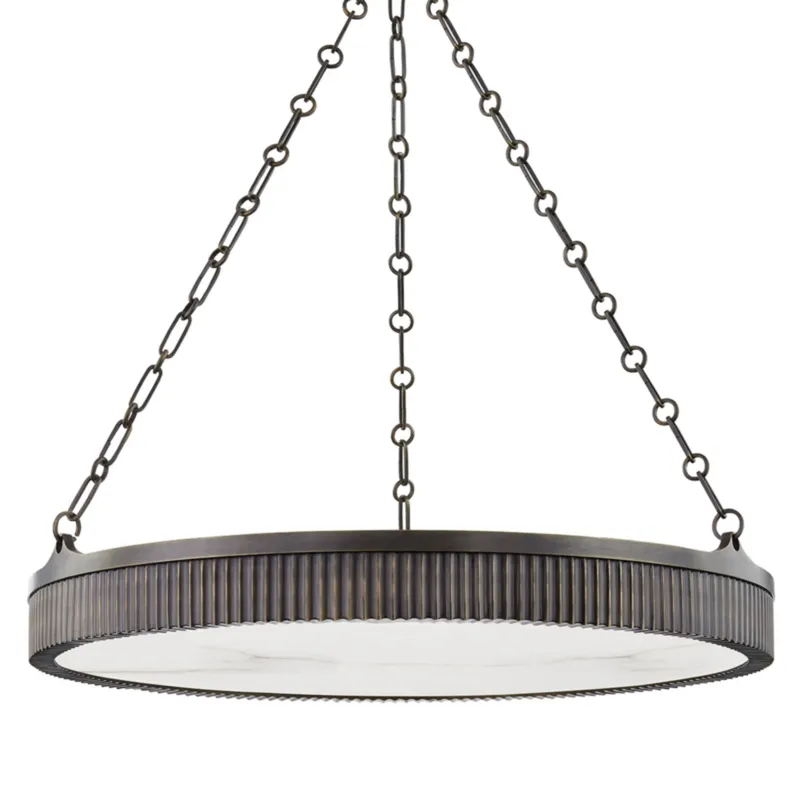 Lynden 8-Light Chandelier in Distressed Bronze 30W x 4.25H