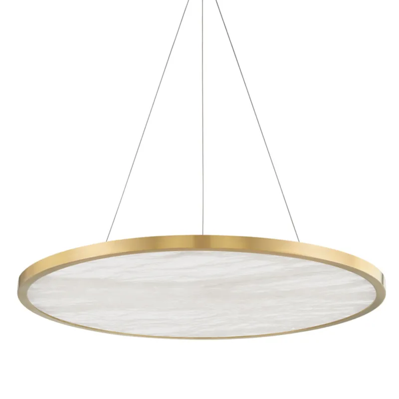 Eastport 1-Light Chandelier in Aged Brass 36W x 1.75H