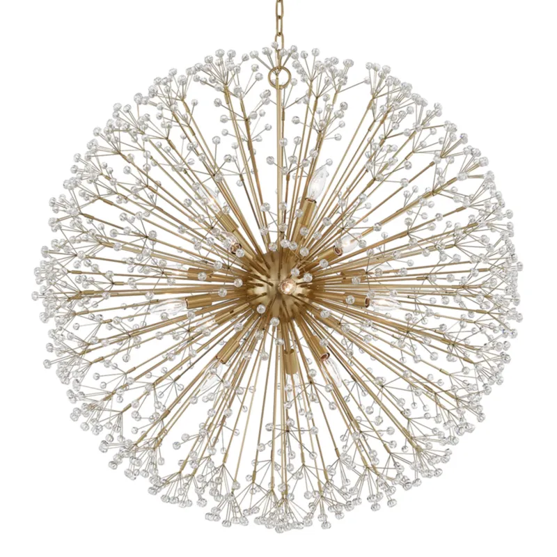 Dunkirk 16-Light Chandelier in Aged Brass 40W x 40H