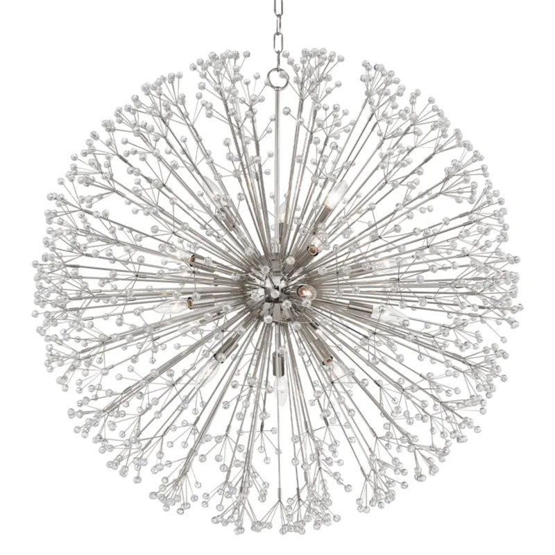 Dunkirk 16-Light Chandelier in Polished Nickel 40W x 40H