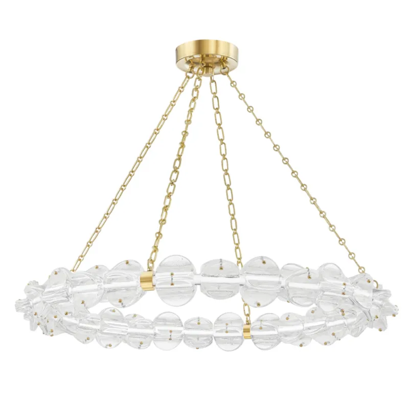 Lindley 1-Light Chandelier in Aged Brass 38W x 4.63H