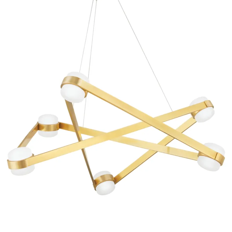 Orbit 6-Light Chandelier in Aged Brass 38W x 12.25H