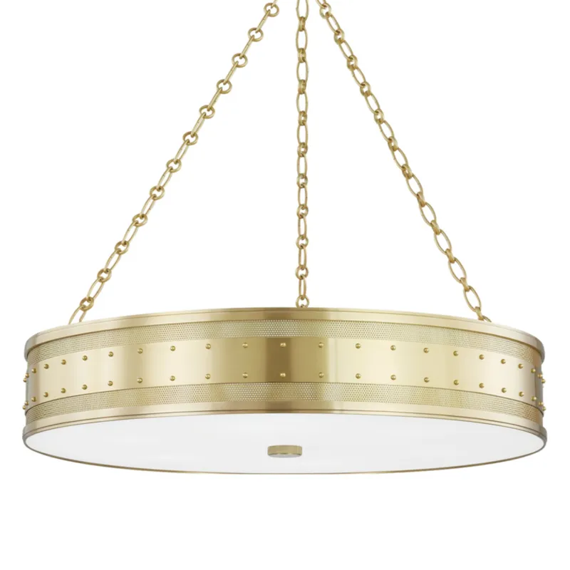 Gaines 6-Light Chandelier in Aged Brass 30W x 7H