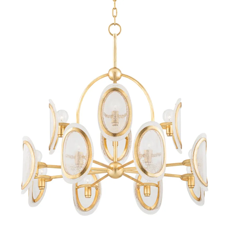 Danes 12-Light Chandelier in Vintage Gold Leaf 34W x 33H