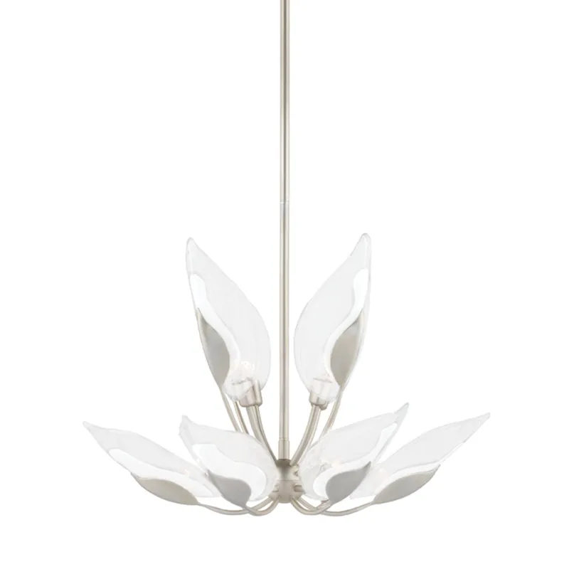 Blossom 10-Light Chandelier in Silver Leaf 29W x 18.75H